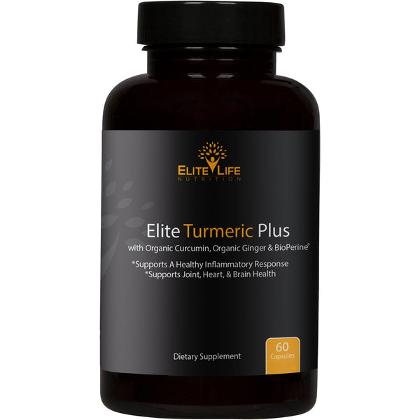 Elite Turmeric Plus - 1700mg Organic Turmeric, Curcumin and Ginger with Bioperine For Maximum Absorption