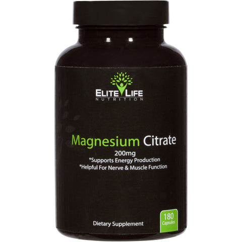 Magnesium Citrate - 200mg Per Serving - Pure, High-Potency, Bioavailable Mineral