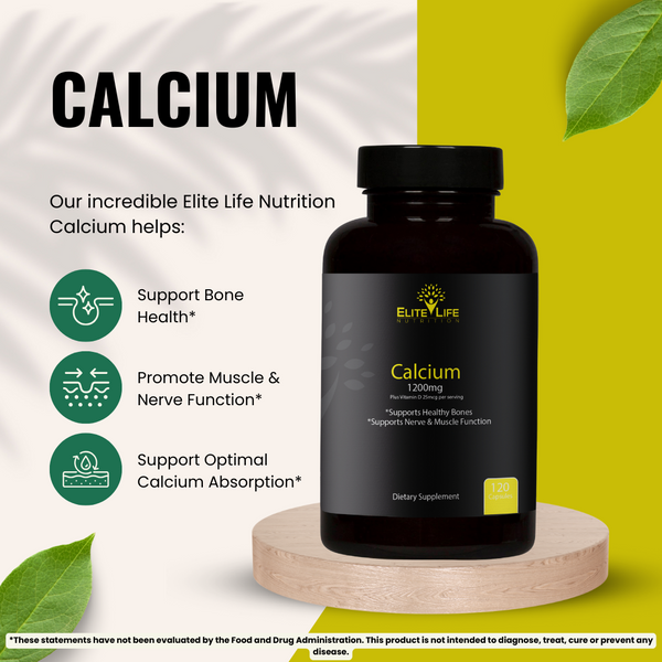 Calcium 1200mg Elemental – 100% Real Calcium (Unlike Most Brands) - With Bioavailable Capsules & Vitamin D