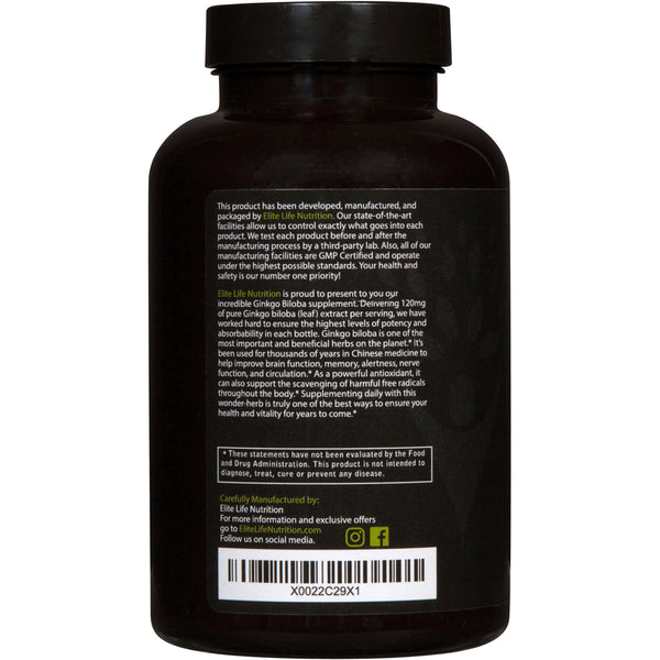 Pure Ginkgo Biloba 120mg - Breakthrough Brain Support Nutrient