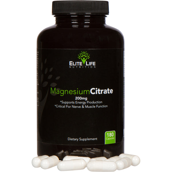 Magnesium Citrate - 200mg Per Serving - Pure, High-Potency, Bioavailable Mineral