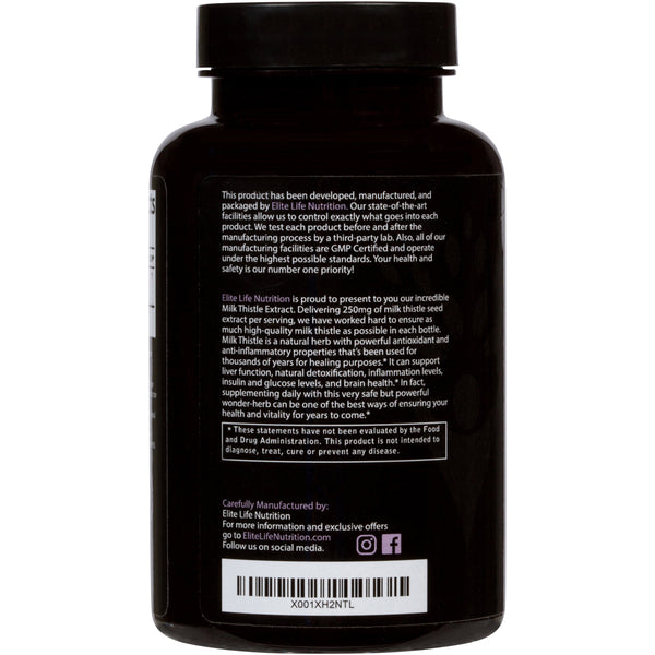 Pure Milk Thistle 1000mg Max Strength 4:1 Extract (Silybum Marianum Seed 250mg)